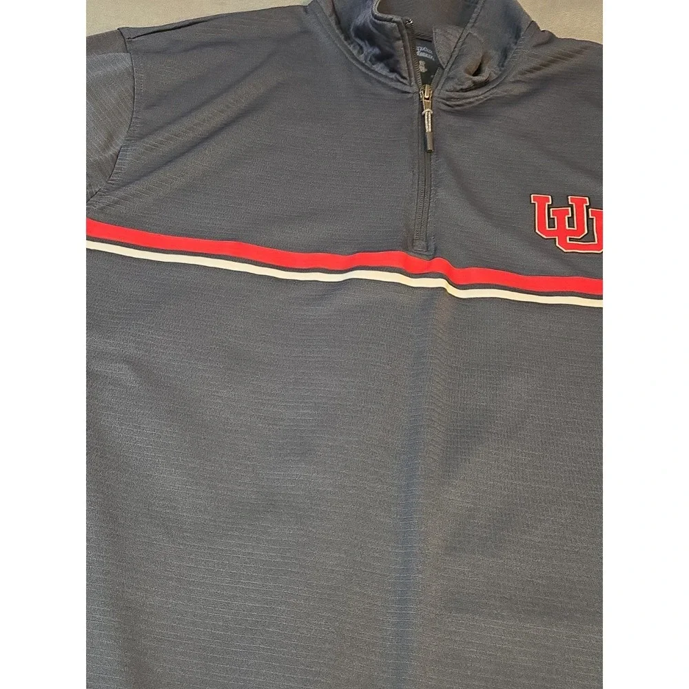 Champion U of U Utah Utes NCAA Mens Jacket Sweatshirt Gray XL 1/4 Zip‎ Pullove